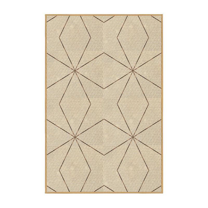 Tapis géométrique beige clair, Rectangle 5 pi x 8 pi