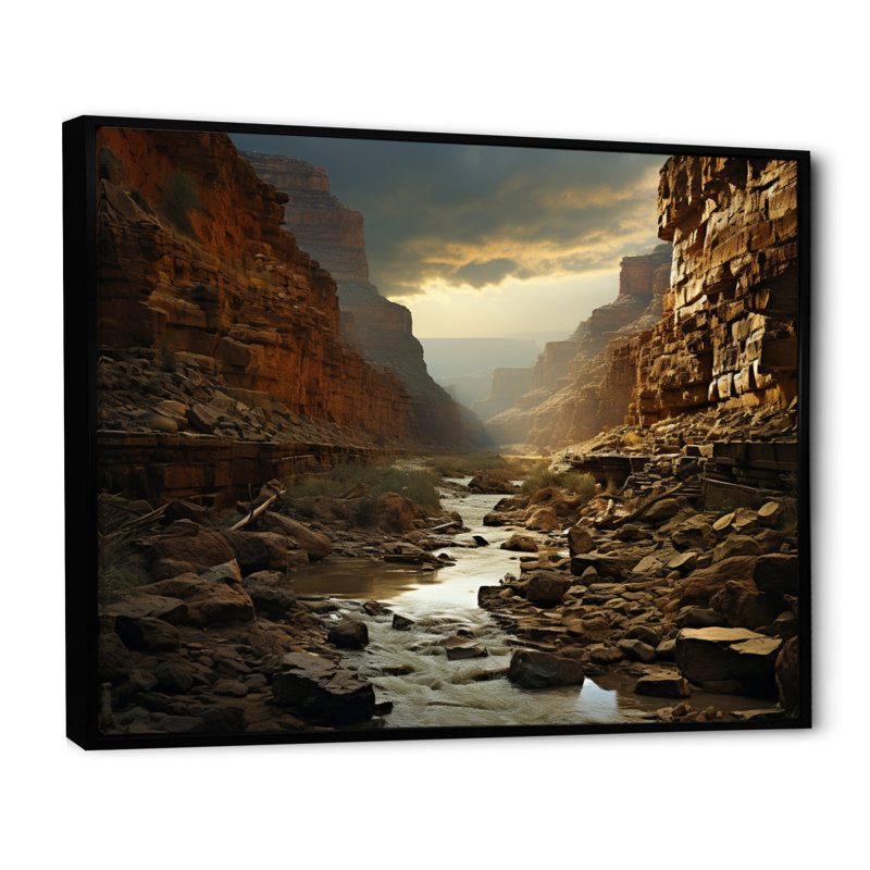 «Bilan Canyon», reproduction sur toile, H 34 po x l 44 po x P 1,5 po, Cadre flottant noir