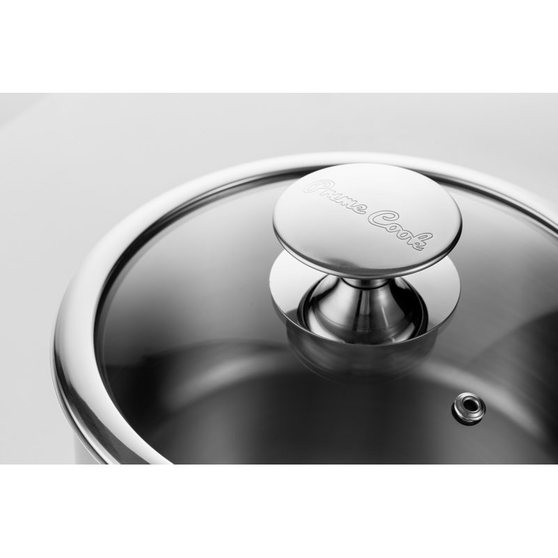 Prime Cook multi-size 18/10 Stainless Steel Saucepan with Lid, 3 qts.