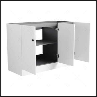 Meuble-lavabo autoportant avec portes à fermeture douce, rangement spacieux et conception élégante pour les salles de bain modernes