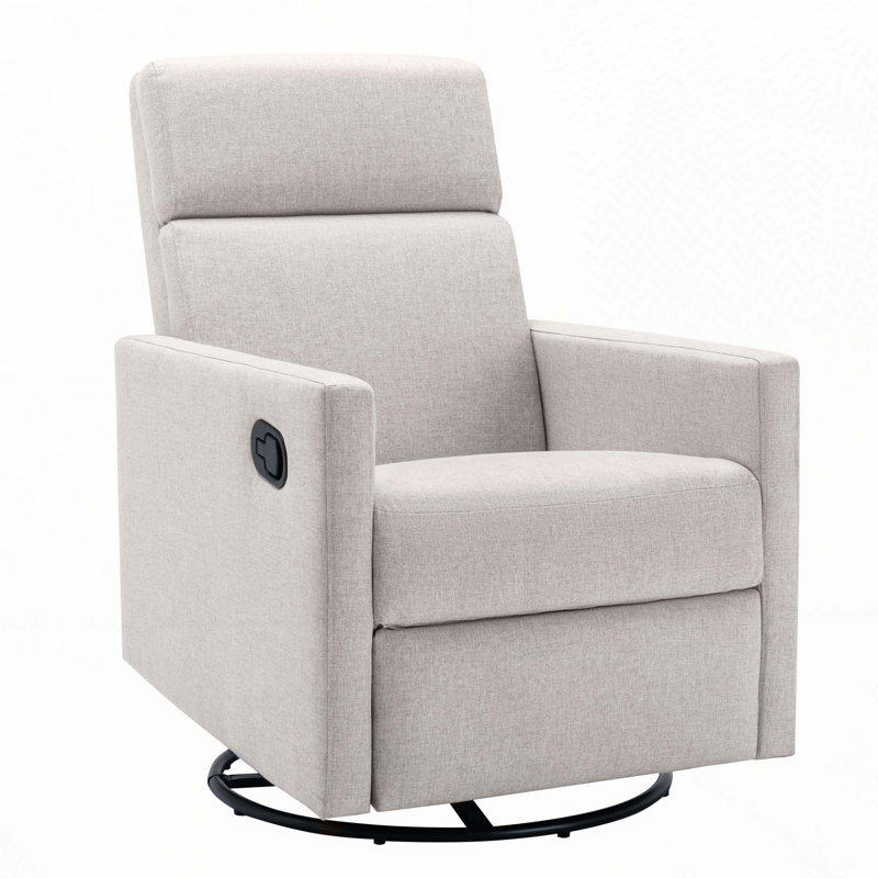 Glider Swivel Recliner Chair, Tan Linen