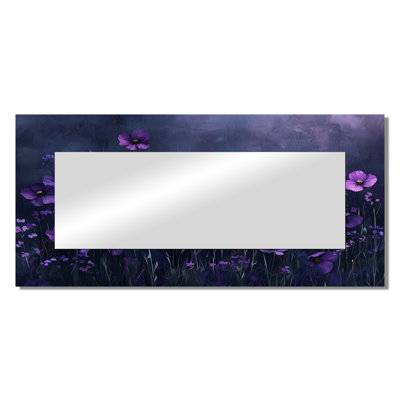Wildflower Purple Midnight Bloom II - Wildflowers Mirror Wall Decor - Printed On Metal