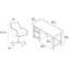 Ensemble de bureau et de chaises Kaionna-1400334947