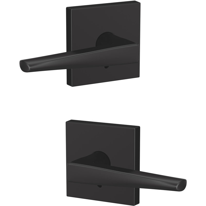 Levier sans rotation Eller avec garniture Collins, Noir mat