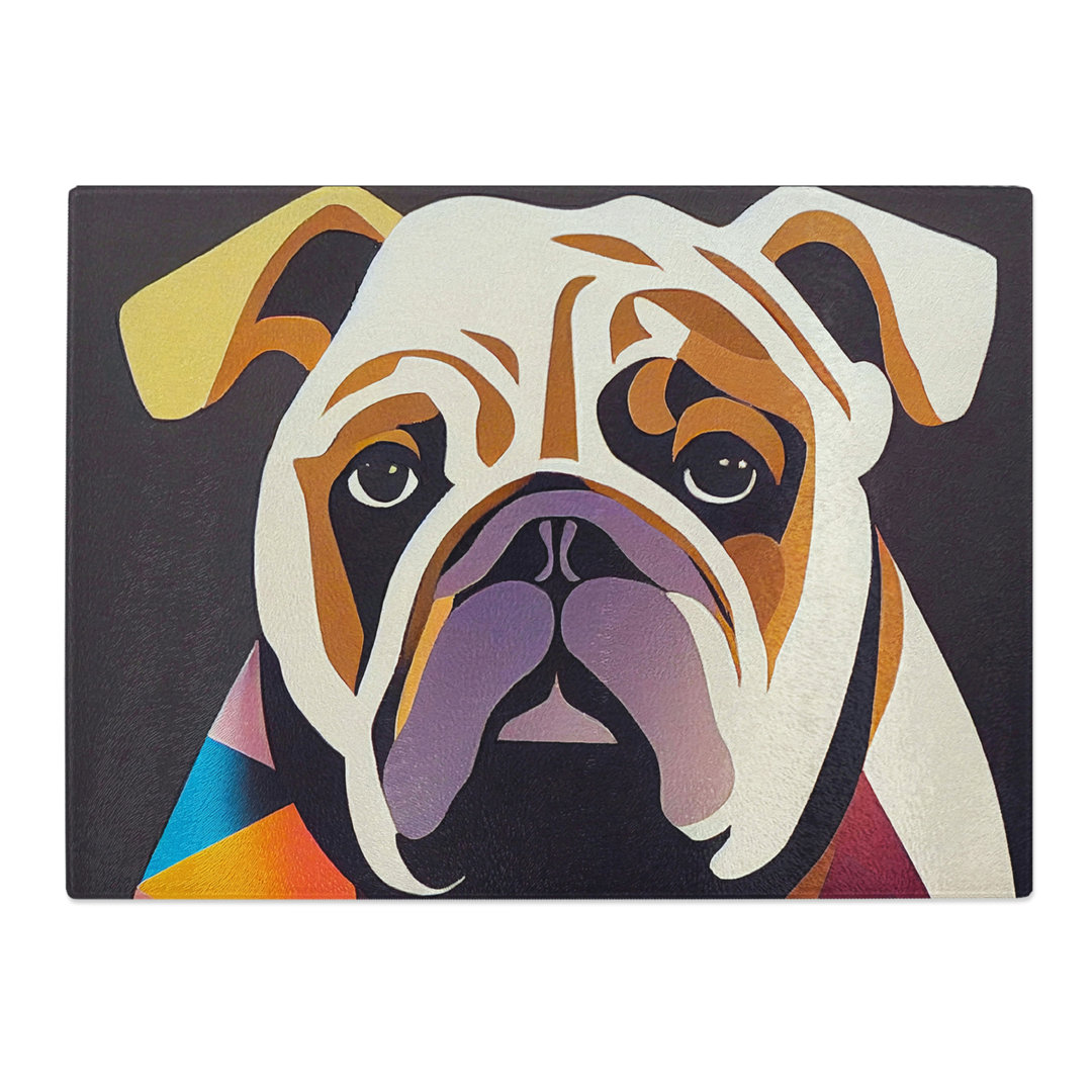 British Bulldog Abstract Vol.4  Glass Chopping Board