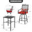 Ensemble de bar extérieur pivotant en métal 5 pièces avec trou pour parasol et coussins rembourrés 