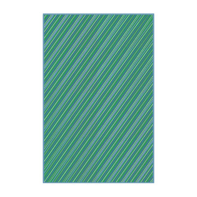 Tapis rayé vert mer Kinlaw