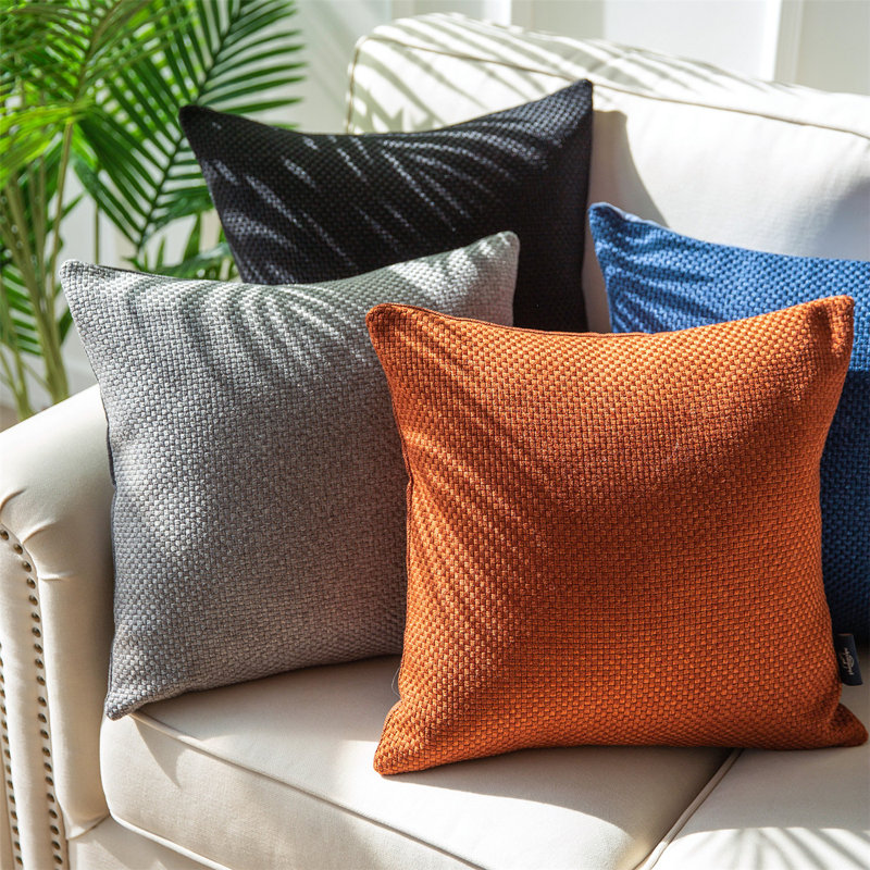 Brown Woven Textured Decorative Throw Pillow Set, 12" x 20"