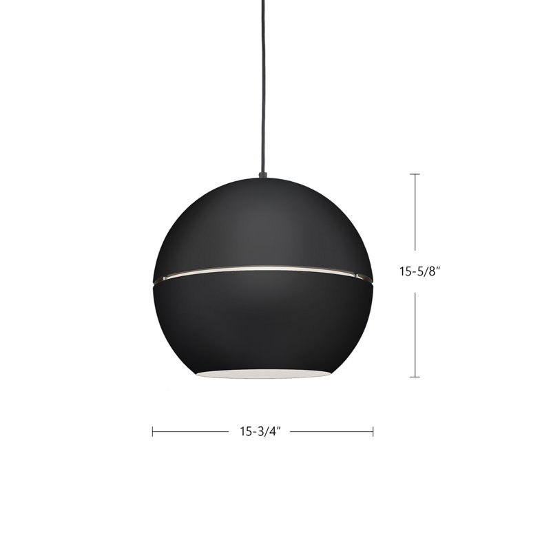 1 - Light Pendant, White, 14.5" H x 16" W x 16" D