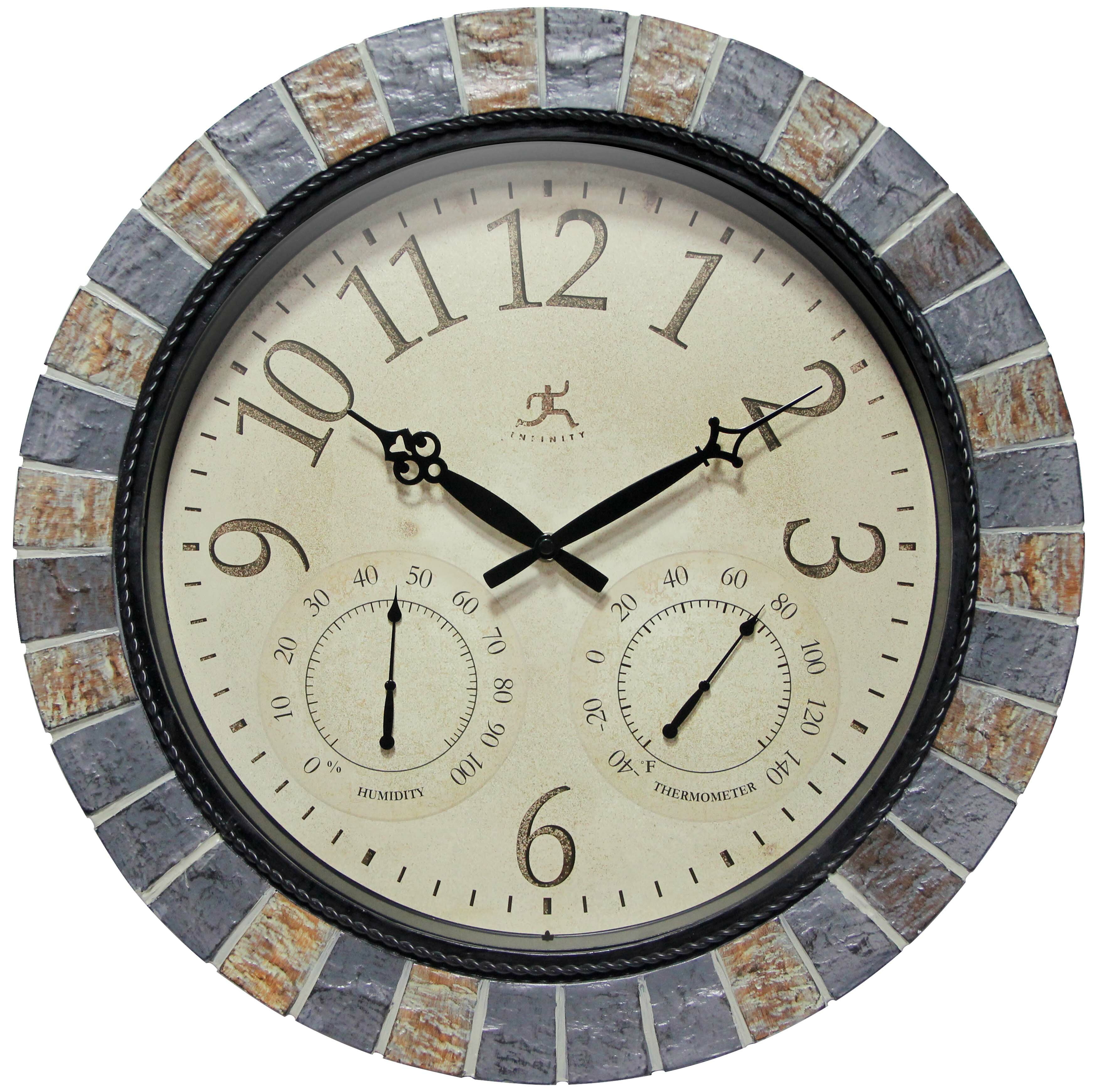 13-inch Outdoor Clock with Thermometer and Humidity