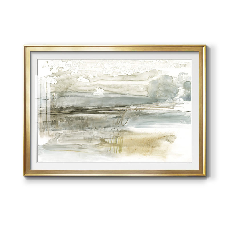 Stark Neutral Landscape I - reproduction de cadre photo, Or, L 42,5 po x H 30,5 po