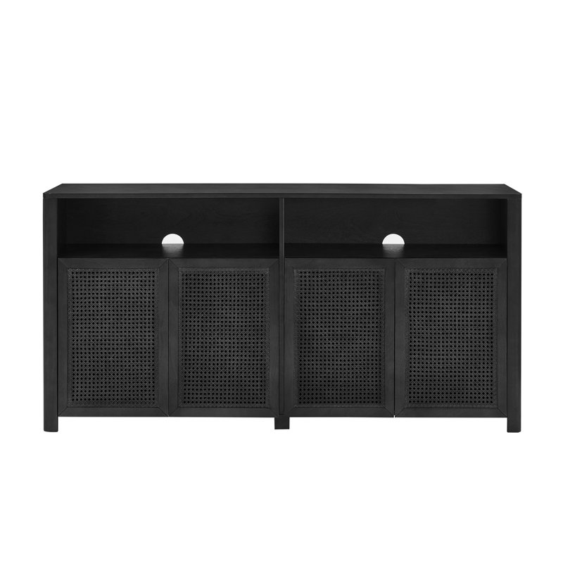 Armoire-buffet 4 portes 63 po, Noir
