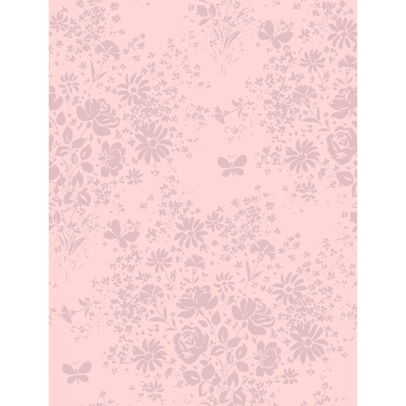 Rouleau de papier peint L 33 pi x l 20,5 po Paule Marrot Modeste Raccord Seul, Rosé