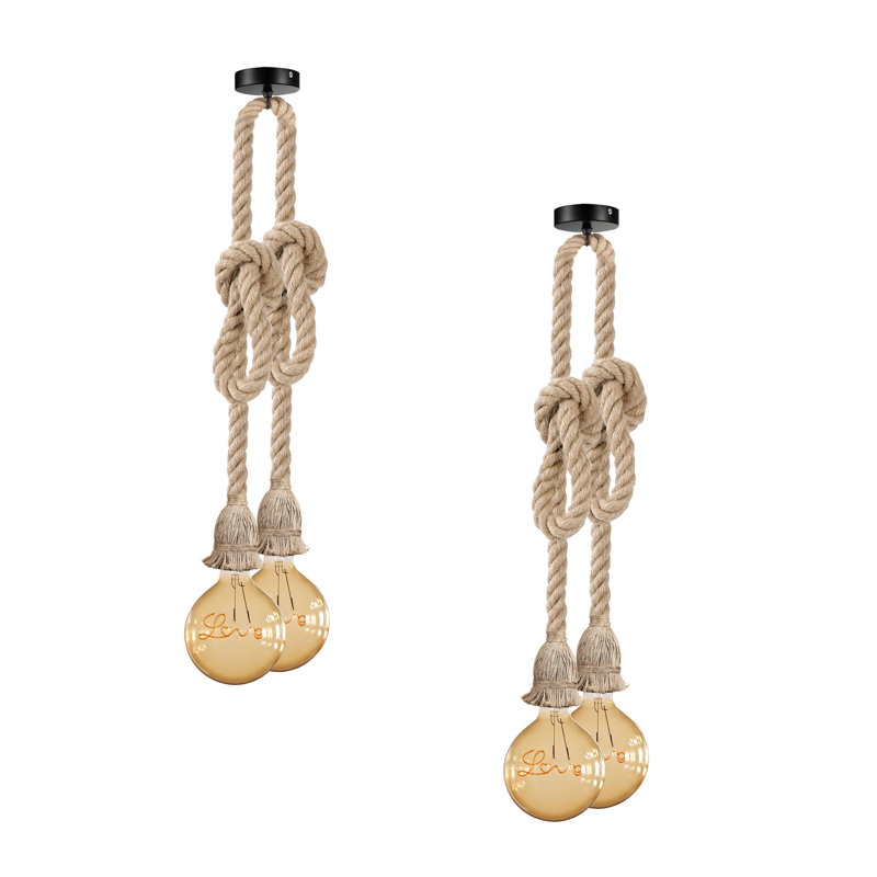 Quade 1 - Light Hemp Pendant, No