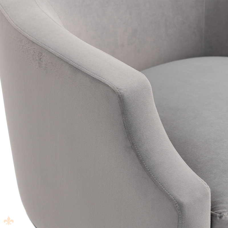  Fauteuil d'appoint pivotant à 360 degrés Keyondrae, Velours gris