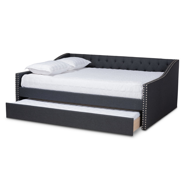 Lit de jour avec couchette Weldon, Grand lit, Gris foncé