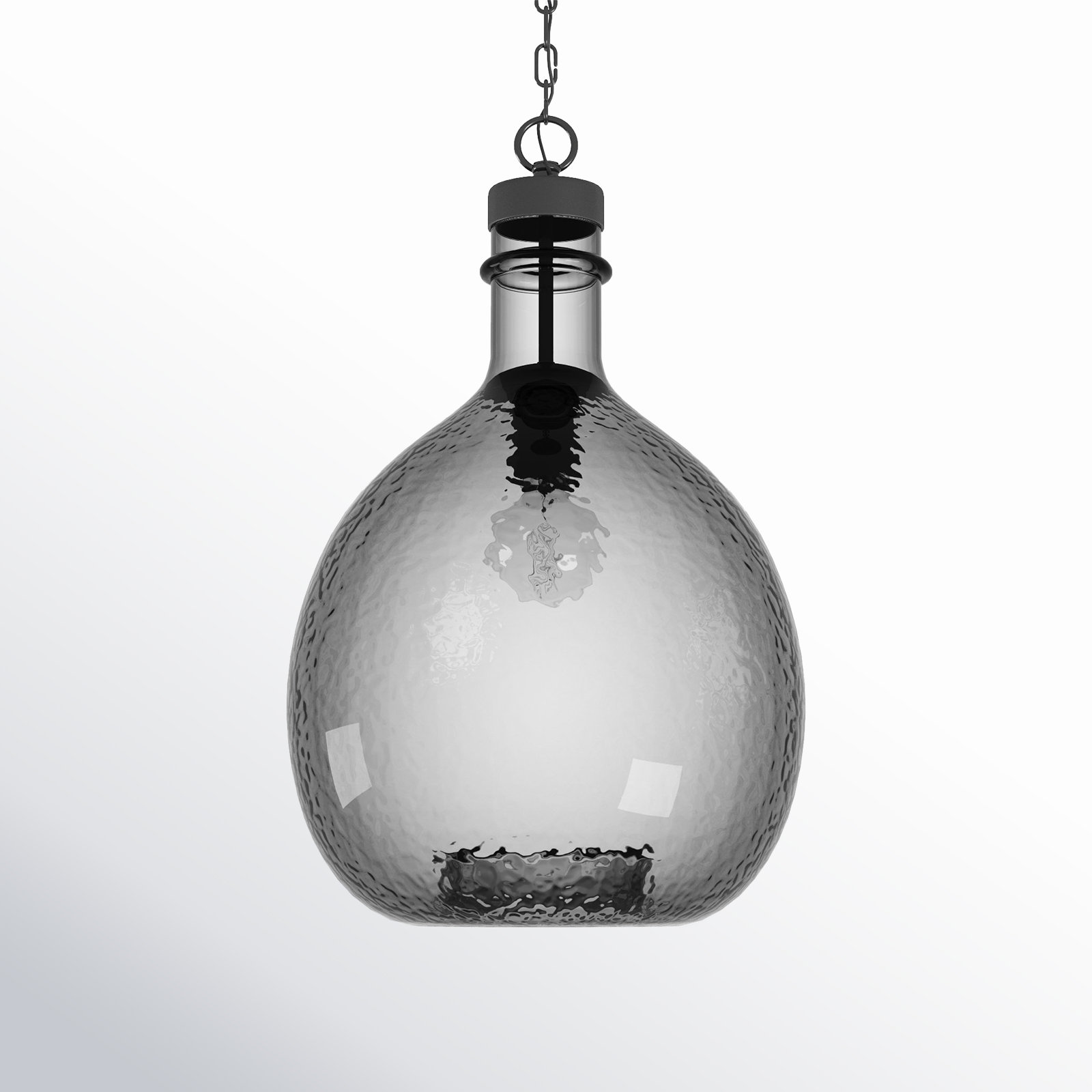 Rochester Single Light Glass Dimmable Pendant, Graphite