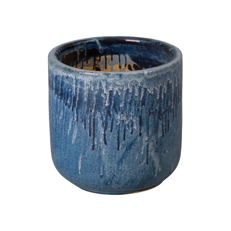 POT DE FLEURS, BLEU QUIN, H 16 po x l 15 po x P 15 po