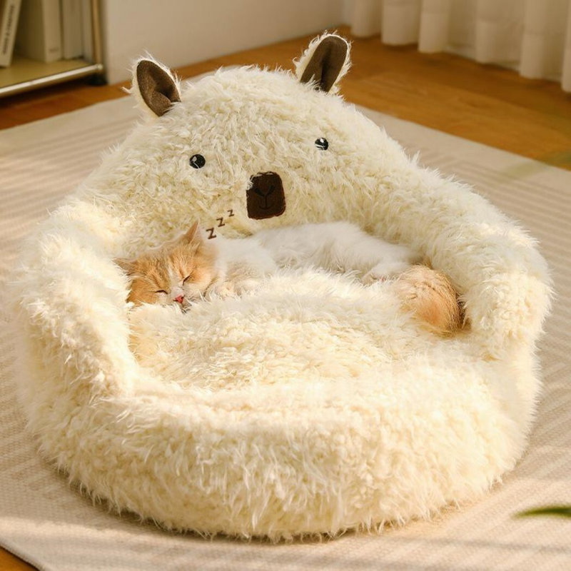 Lit pour chat en forme d'alpaga, H 6,69 po x l 15,75 po x P 16,14 po