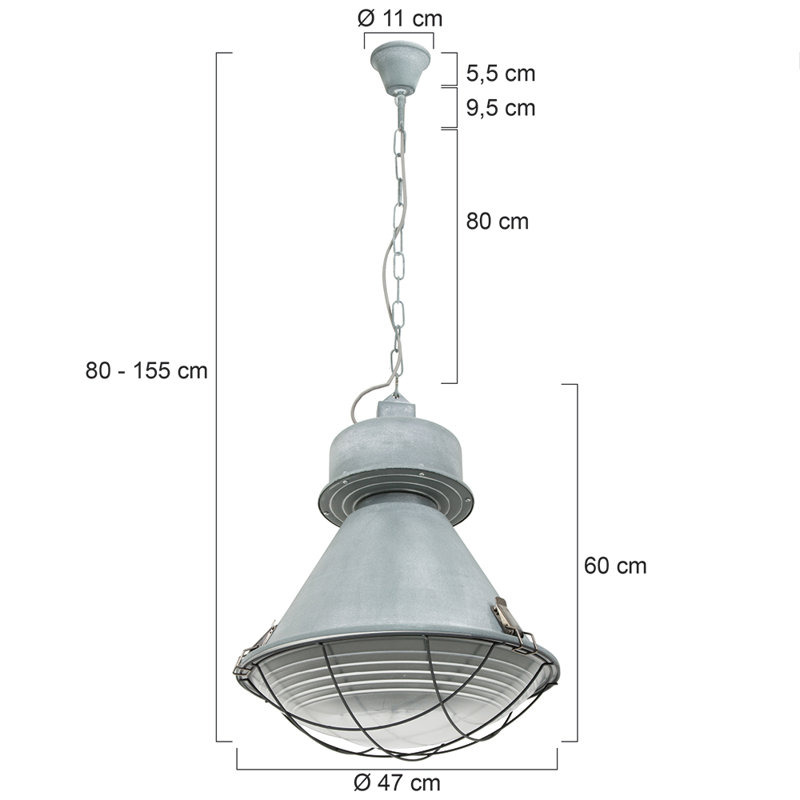 Ceja 1 - Light Grey Cone Pendant