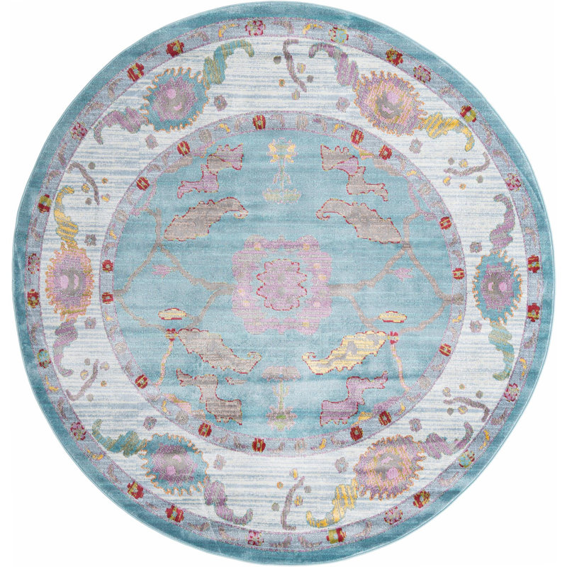 Paragon Floral Indoor Rug, Round 8'2"
