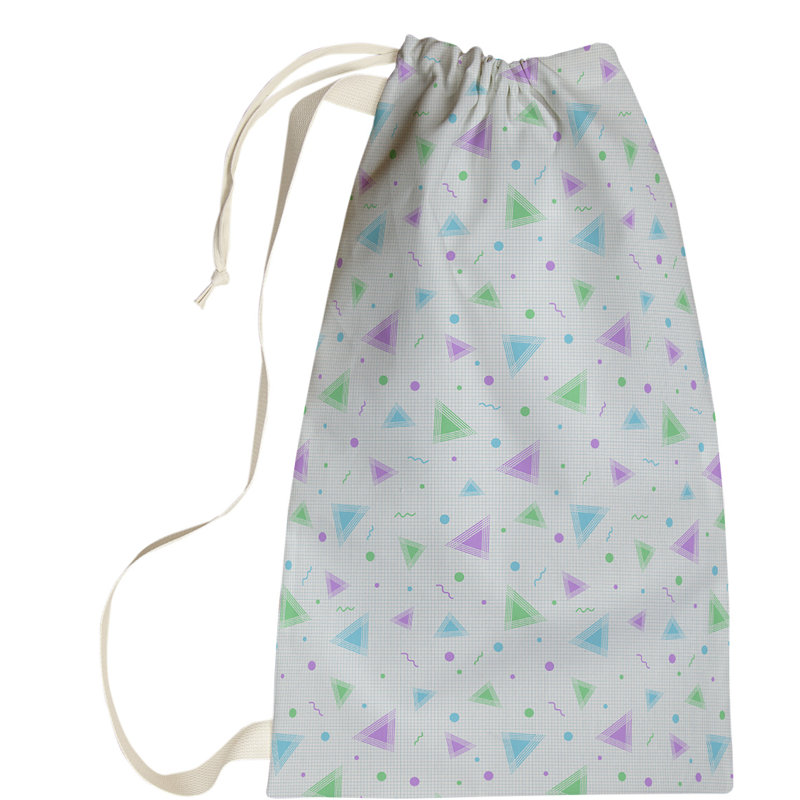 Leffel Fabric Laundry Bag with Handles, Large (76.5" H x 29.5" W x 1.5" D), Green/Blue