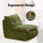 Upholstered Chaise Lounge with Moveable Ottoman, Indoor Soft Cozy Sofa -310941814