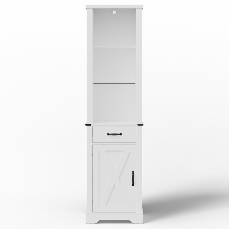 Gabbey 75'' Tall Storage Cabinet With Led Light