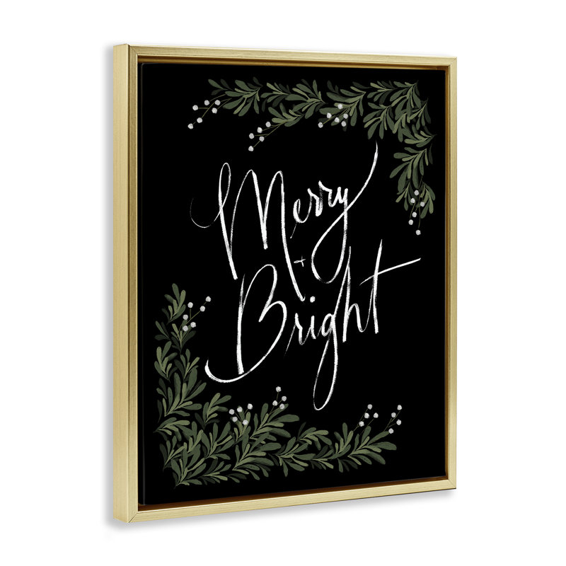 Cadre flottant Minimal Merry & Bright avec Botanicals, design par Dogwood Portfolio, H 21 po x l 17 po