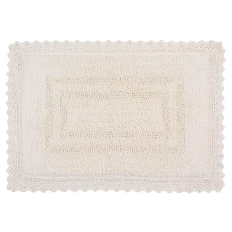 Tapis de bain réversible 100% coton Opulent Bathmat, Ivoire, l 17 po x L 24 po