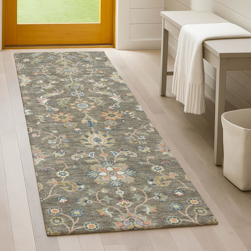 Machine Washable Indoor/Outdoor Chantille ACN2585 Traditional Rug, 2'3" x 7'6" Runner, Taupe