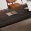 Bureau d'écriture rectangulaire en bois massif noir avec 1 tiroir, bureau d'ordinateur-118435192-118435196