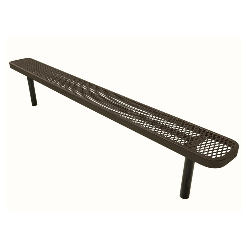 Bench, Textured Black, Expanded, 8Ft, No Back, Inground, 8ft No-Back Inground, Expanded, Textured Brown