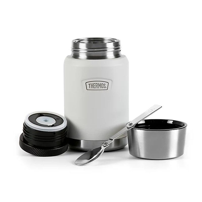 Thermos White 710Ml Icon Series Food Flask W/ Spoon