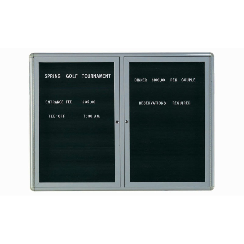 Tableau d'affichage d'annuaire Radius Design, 36 po x 48 po, Gris / Noir