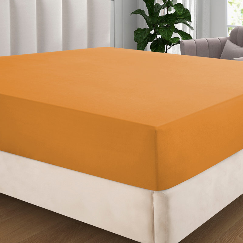 Extra Deep Pocket Microfiber Solid Fitted Sheet, Full/Double, Yellow