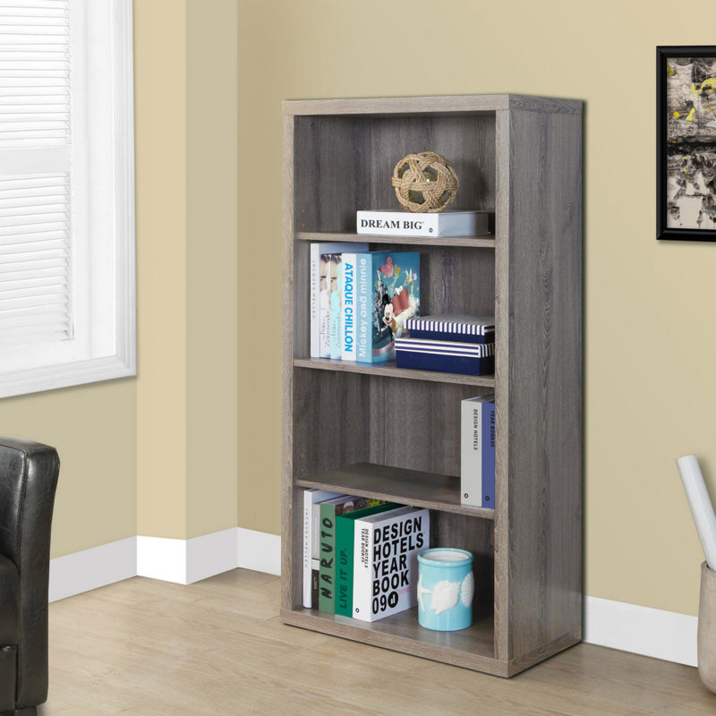 Bibliothèque, bibliothèque, étagère, bureau, chambre à coucher, stratifié, contemporain, moderne, Gris