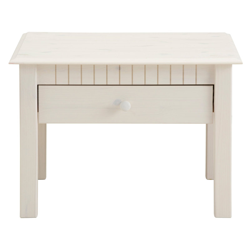 Yassine Solid Wood Solid Wood Coffee Table with Storage, White