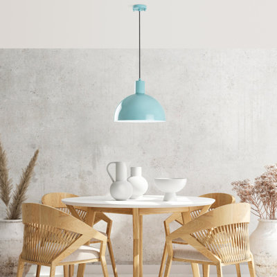 Elegant Turquoise Chandelier with Adjustable Height, Metal Body, Ø11.8 x 9.1 inches | Max 40W E27 Socket, IP20 Rated | Perfect for Dining Room & Living Room Décor, Stylish and Functional Lighting Fixture