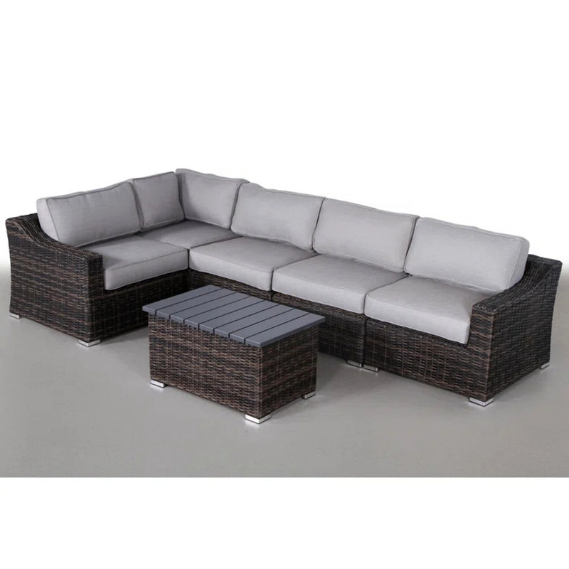 Ensemble de conversation de jardin extérieur pour 4 personnes - résine tressée, aucun assemblage requis
