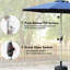 Parasol de patio 10 pi avec nervures en acier allié - protégé, imperméable pour le jardin, la terrasse, la cour, la piscine, la table d'extérieur bleu marine, imperméable, polyvalent