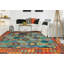Tapis turquoise à tissage plat Vallen