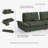 104.33" Extra Deep Green Sofa Stain Resistant Cozy Pet-Friendly Couch With Adjustable Backrest-1096741342