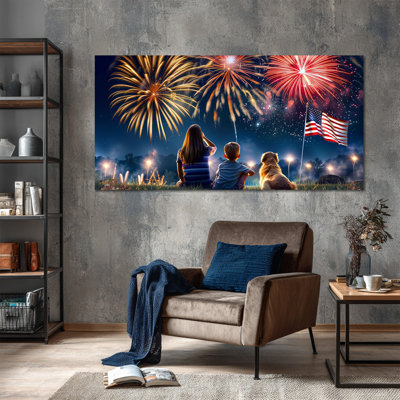 Patriotic Wall Art, American Flag Canvas Wall Art, 4th of July Wall Decor, Patriotic Pictures Americana Wall Art for Living Room, Military Wall Art Gift Ready to Hang 16" × 32"