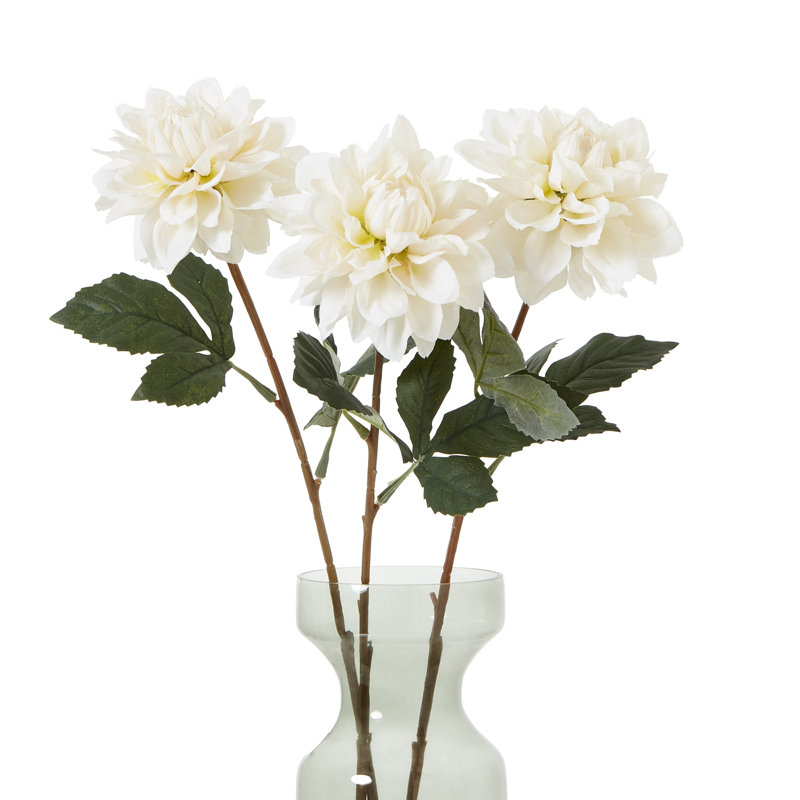 Dahlia Arrangement, 83cm H x 8cm W x 8cm D, White