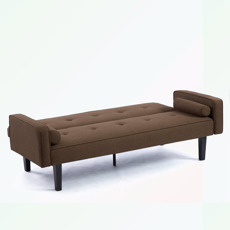 Console en bois massif 71,65 po Trayon, Mélange de lin brun