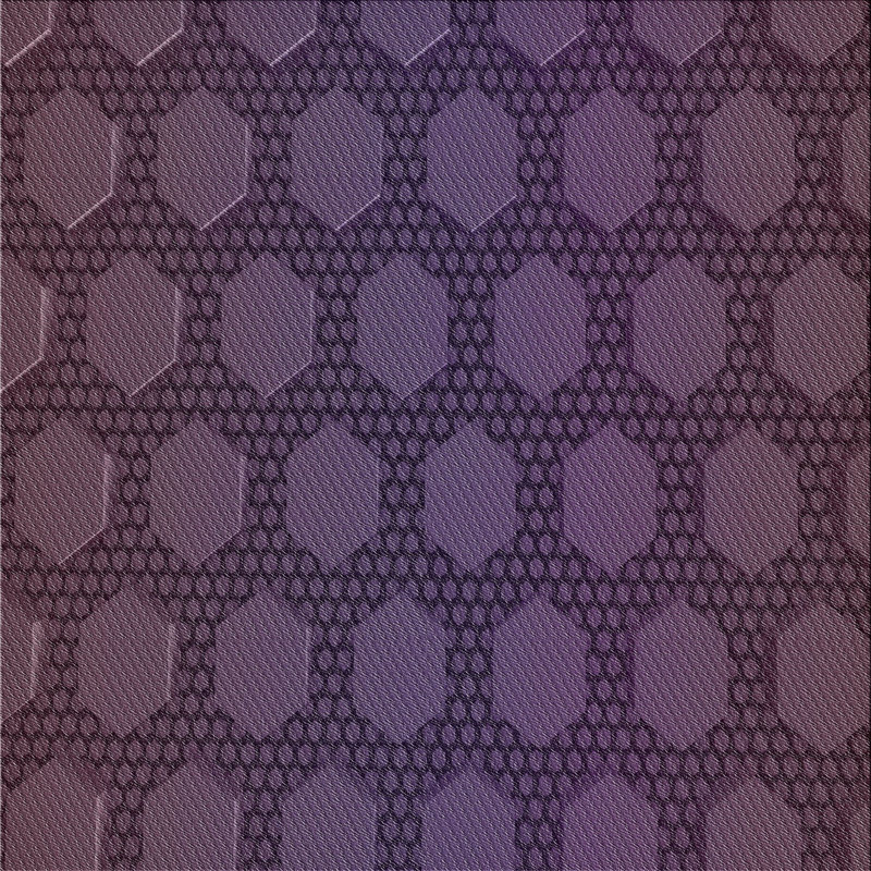 Laine tissé à la machine et polyester mauve/noir Tapis décoratif, Carré 7 pi x 7 pi