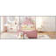 Lit de jour simple tapissier avec tête de lit en forme d'oreille de lapin, rose-129230703