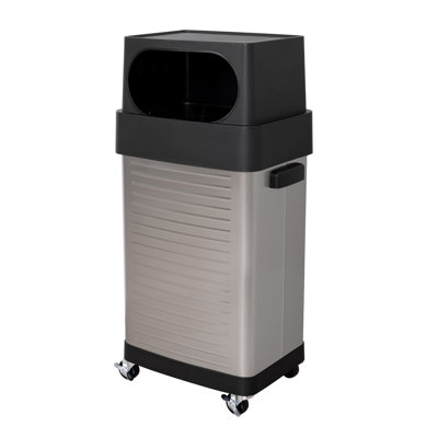 Steel Open Curbside Trash & Recycling Bin - 17 Gallons