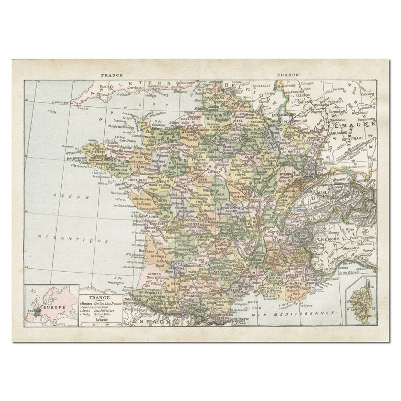« paris france map », impression, H 16 po x l 20 po x P 0,01 po, Papier